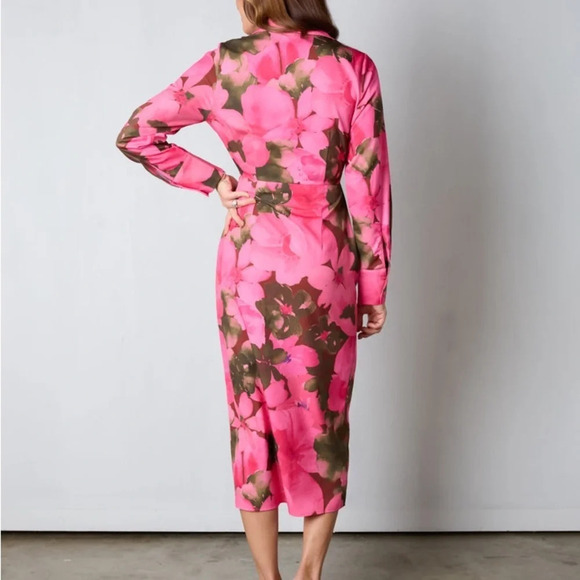 NWT Vestique Jacqueline Floral Pink Midi Dress Size Small - Picture 2 of 16